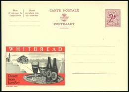 1959 BELGIEN, 2 F. Publibel-Ganzsache:  WHITBREAD  Direct From London ("Big Ben"-Turm, Bier-Tank-LKW, Je 2 Bierflaschen, - Altri & Non Classificati