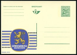 1970 BELGIEN, 2,50 F. Publibel-Ganzsache: LÖWENBRÄU MÜNCHEN (Logo: Wappenlöwe) Nur Flämischer Titel, Ungebr. (Mi.P 324 I - Autres & Non Classés