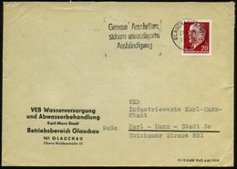 1965 (27.4.) GLAUCHAU 1, Kommunalbrief: VEB Wasserversorgung Und Abwasserbehandlung.., Fernbrief - Wasser, Wasserfall, Q - Sonstige & Ohne Zuordnung