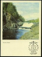 1973 UdSSR, 3 Kop. Bildganzsache Komsomolzen, Grün: Karelien, Wasserfall, Gest. PETROZAWODSK; Inl.-Karte - Wasser, Wasse - Altri & Non Classificati