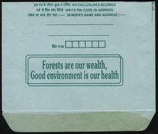 1998 INDIEN, 1,50 . Kartenbrief, Pfau: Forests Are Our Wealth, Good Environments Is Our Health (rs.) Ungebr. - Wald & Ba - Other & Unclassified