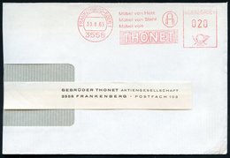 1963 (30.8.) 3558 FRANKENBERG-EDER 1, Absender-Freistempel: THONET.. (Stuhl-Logo) Teil-Firmenbrief - Holz & Möbel / Wood - Other & Unclassified
