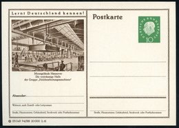 1961 Hannover, 10 Pf. Bild-Ganzsache Heuss III: Messegelände.. Halle Der Gruppe "Holzbearbeitungsmaschinen", Ungebr. (Mi - Altri & Non Classificati