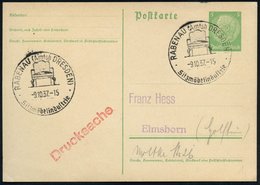 1937 (9.10.) RABENAU (Amtsh DRESDEN), Hand-Werbestempel: Sitzmöbelindustrie = Sessel, Inl.-Karte (Bo.1, Nur 1937-38 Verw - Otros & Sin Clasificación