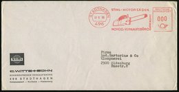 1969 (7.6.) 496 STADTHAGEN, Absender-Freistempel: STIHL.MOTORSÄGEN.. (Motorsäge) Vorschriftsmäßig In 000 - GEBÜHR BEZAHL - Sonstige & Ohne Zuordnung