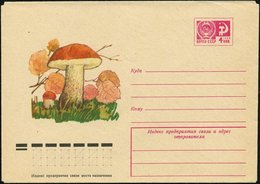 1975 UdSSR. 4 Kop. Ganzsachen-Umschlag, Lilarot: Birkenrotkappe, Ungebr. - Pilze / Mushrooms / Champignons / Funghi - Other & Unclassified