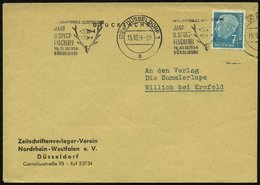 1954 (Okt.) (22 A) DÜSSELDORF 1, Band-Maschinen-Werbestempel: INTERNAT. AUSSTELLUNG JAGD U. SPORT-FISCHEREI.. (Geweih, 2 - Altri & Non Classificati