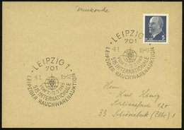 1965 (6.3.) 701 LEIPZIG 1, Sonderstempel: INTERPELZ, 515. JNTERNAT. LEIPZIGER RAUCHWARENAUKTION (Tierkopf Vor Globus) In - Autres & Non Classés