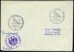 1964 (26.9.) 4 DÜSSELDORF 1, Sonderstempel: Große Deutsche Schuhmusterschau (Damenschuh) + Dienststempel: POSTAMT DÜSSEL - Other & Unclassified