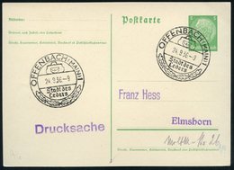 1936 (24.9.) OFFENBACH (MAIN) 1, Handwerbestempel: Stadt Des Leders (Ledertasche) Inl.-Karte (Bo.9, Nur 1936-37) - Leder - Other & Unclassified