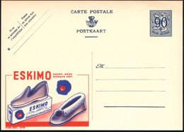 1951 BELGIEN 90 C. Publibel-Ganzsache: ESKIMO.. (2 Stoff-Hausschuhe, Eskimokopf) Französ. Titel Oben, Ungebr. (Mi.P 273  - Otros & Sin Clasificación