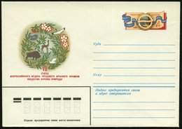 1981 UdSSR, 4 Kop. Sonder-Ganzsachen-Umschlag: VII. Kongreß Der Naturschutz-Gesellschaft "Rotes Buch" (div. Tiere U. Blu - Andere & Zonder Classificatie