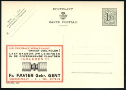 1952 BELGIEN, 1,20 F. Publibel-Ganzsache: UW CENTRALE VERWARMING VRAAGT VEEL KOLEN!.. LAAT.. ISOLEREN!!! (isolierte Rohr - Other & Unclassified