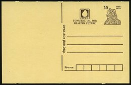 1999 INDIEN, 15 R. Amtl. Ganzsache Tiger: CONSERVE OIL FOR HEALTHY FUTURE, Ungebr. - Rohstoff- U. Energiesparen / Raw Ma - Sonstige & Ohne Zuordnung