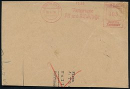 1938 (10.8.) BERLIN SW 68, Absender-Freistempel: Fachgruppe Alt- U. Abfallstoffe, Großes Briefstück - Altstoff-Verwertun - Sonstige & Ohne Zuordnung