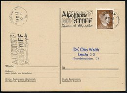 1943 (13.11.) POTSDAM 1, Maschinen-Werbestempel: ALTSTOFF Ist ROHSTOFF, Sammelt Altpapier, 2x Auf In.-Karte (Bo.S 399 A  - Sonstige & Ohne Zuordnung