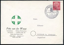 1959 (1.4.) (22 A) DÜLKEN, Handwerbestempel: ..arbeitsame Stadt.. = Windmühle Auf Firmenbrief: Sanitätshaus Fritz Van De - Autres & Non Classés