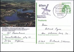 1983 (30.3.) 3170 GIFHORN 1, Maschinen-Werbestempel: Internat. Mühlenmuseum = Windmühle Auf Ortsgleicher Bild-Ganzsache  - Otros & Sin Clasificación