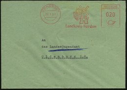 1961 (28.3.) (23) NORDEN, Absender-Freistempel: Landkreis Norden (= Holländer-Gallerie-Windmühle) Kommunalbrief - Wasser - Sonstige & Ohne Zuordnung