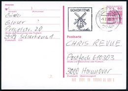 1989/90 2948 SCHORTENS 1, Motivgleicher Maschinen-Werbestempel Bzw. Absender-Freistempel, Bedarfskarte Bzw. Kommunalbrie - Otros & Sin Clasificación