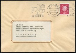 1960 (16.6.) (23) BREMEN 5, Band-Maschinenstempel: Besucht Uns In BREMEN = "Bremer Stadtmusikanten" (Esel, Hund, Katze,  - Andere & Zonder Classificatie