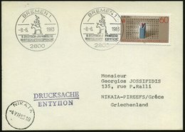 1983 (8.6.) 2800 BREMEN 1, Sonderstempel: 9. DEUTSCH-JAPANISCHE WIRTSCHAFTSGESPRÄCHE = "Bremer Stadtmusikanten" (Esel, H - Andere & Zonder Classificatie