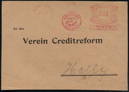 1932 (15.8.) HALLE (WESTF), Absender-Freistempel: F. W. ROLOFF AG, Fleischwaren-Fabrik = Schwein, Bedarfs-Vorderseite -  - Other & Unclassified