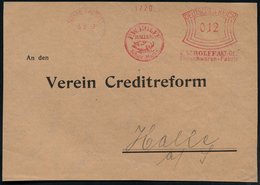 1932 (15.8.) HALLE (WESTF), Absender-Freistempel: F. W. ROLOFF AG, Fleischwaren-Fabrik = Schwein, Bedarfs-Vorderseite -  - Autres & Non Classés