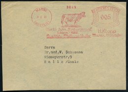 1933 (27.6.) MARNE (HOLSTEIN), Absender-Freistempel: Über 35 Jahre.. Qualitäts-Molkerei-Butter, H. Klopp (Kuh) Bedarfs-V - Other & Unclassified