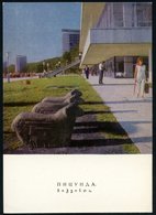 1969 UdSSR, 3 Kop. Bild-Ganzsache Komsomolzen, Grün: Pizunda (Abchasien = Georgien) Kurpromenade Mit Schafs-Skulpturen,  - Altri & Non Classificati