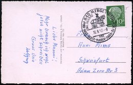 1957 (16.9.) (1^4 A) BAD MERGENTHEIM, Handwerbestempel: DAS HEILBAD FÜR GALLE - LEBER - MAGEN.. = Betender Kreuzritter Z - Andere & Zonder Classificatie