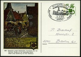 1975 (5.10.) 4830 GÜTERSLOH 1, PP 40 Pf. Unfall: 1825 Stadtrecht, Fuhrwerke Auf Der Berliner Straße.. (Pferdefuhrwerke)  - Other & Unclassified