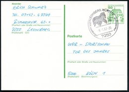 1982 7250 LEONBERG, WÜRTT 1, Sonderstempel: 211. Leonberger Pferdemarkt (3 Pferde-Silhouetten) Bedarfskarte (Bo.49) - Pf - Altri & Non Classificati