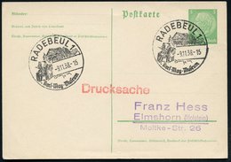 1938 (9.11.) RADEBEUL 1, Handwerbestempel: Karl-May-Museum = Old Shatterhand U. Winnetou Zu Pferd, Villa "Bärenfett", In - Sonstige & Ohne Zuordnung