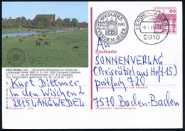 1985 (Apr.) 2810 Verden, 60 Pf. Bild-Ganzsache Burgen: Historische Reiterstadt.. 1000. Domweih-Volksfest.. (Mi.P 138 = P - Andere & Zonder Classificatie