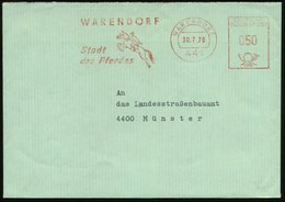 1976 (30.7.) 441 WARENDORF, Absender-Freistempel: Stadt Des Pferdes (Springturnier-Reiter) Kommunalbrief - Pferd / Horse - Andere & Zonder Classificatie