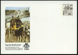 1985 BERLIN, PP 40 Pf. Burgen: Tag Der Briefmarke.. = Postkutsche (u. Bahnviadukt Mit Dampfzug) Ungebr. (Mi.PP 80/23) -  - Autres & Non Classés