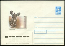 1988 UdSSR, 5 Kop. Ganzsachen-Umschlag, Blau: WWF , Zebra, Ungebr. - Pferd / Horse / Cheval / Cavallo - Other & Unclassified