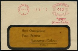 1927 (23.2.) HEILBRONN (NECKAR) 1, Absender-Freistempel: Eisen-Fuchs = Fuchs, Bedarfs-Vorderseite - Hund, Wolf, Fuchs /  - Otros & Sin Clasificación