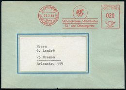 1956 (5.3.) (14 A) MUSBERG über STUTTGART-VAIHINGEN; Absender-Freistempel: W Stahl-Schränke Stahl-Kasten, Öl- U. Schmier - Autres & Non Classés