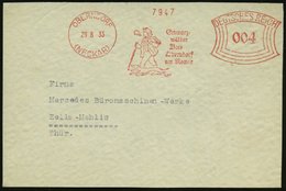 1933 (29.8.) OBERNDORF (NECKAR), Absender-Freistempel: Schwarzwälder Bote.. = Wanderer Mit Hund (= Zeitung) Kleine Bedar - Otros & Sin Clasificación