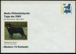 1975 (Apr.) Rottweil, PU 50 Pf. Unfall: Rottweiler Hund.. (Rottweiler) Ungebr. (Mi.PU 65/8) - Hund, Wolf, Fuchs / Dog /  - Otros & Sin Clasificación