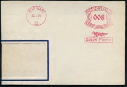 1938 (25.1.) STUTTGART 12, Absender-Freistempel: Eisen-Fuchs = Fuchs (= Hersteller Von Rasierklingen Etc.), Teil-Vorders - Sonstige & Ohne Zuordnung