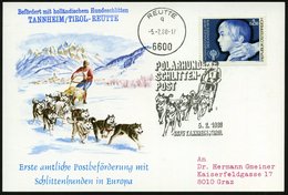 1980 (5.2.) ÖSTERREICH, Sonderstempel: 6675 TANNHEIM, TIROL, POLARHUNDE-SCHLITTEN-POST (Hundeschlitten) + Nebenstempel:  - Sonstige & Ohne Zuordnung