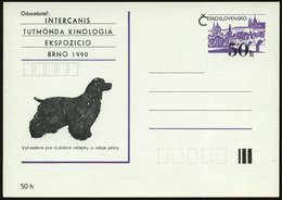 1990 TSCHECHOSLOWAKEI, PP 50 H. Prag: Internat. Kynologische Ausstellung BRNO (Setter) Ungebr. - Hund, Wolf, Fuchs / Dog - Sonstige & Ohne Zuordnung