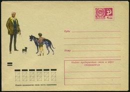 1971 UdSSR. 4 Kop. Ganzsachen-Umschlag, Rotlila: Großer Mann Mit Kleinem Hund, Kind Mit Großem Hund (Dogge), Ungebr. - H - Other & Unclassified