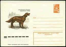 1978 UdSSR. 4 Kop. Ganzsachen-Umschlag, Orange: Jagdhunde, Irischer Setter, Ungebr. - Hund, Wolf, Fuchs / Dog / Chien /  - Other & Unclassified