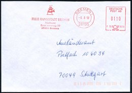 1998 (6.8.) 28195 BREMEN 1, Absender-Freistempel "DEUTSCHE POST AG": FREI HANSESTADT BREMEN, Stadtamt.. = "Bremer Stadtm - Altri & Non Classificati