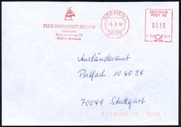 1998 (6.8.) 28195 BREMEN 1, Absender-Freistempel "DEUTSCHE POST AG": FREI HANSESTADT BREMEN, Stadtamt.. = "Bremer Stadtm - Sonstige & Ohne Zuordnung