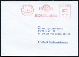 1958 (14.8.) (24 A) HAMBURG 1, Absender-Freistempel: BERBER, BERCKHOLTZ & BERENDT = Kopf Eines Löwen, Rs. Motivgleicher  - Otros & Sin Clasificación
